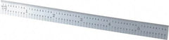 PEC Tools - 6" Long, 1/100, 1/64, 1/32, 1/10" Graduation, Flexible Steel Rule - 5R Graduation Style, 1/2" Wide, Silver, Satin Chrome Finish - Exact Tool & Supply