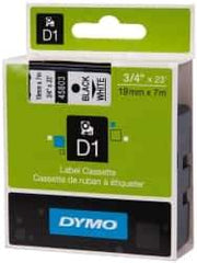 Dymo - 276" Long, Black Label Tape - 3/4" Wide, 23' Long - Exact Tool & Supply