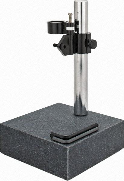 Value Collection - Granite, Rectangular Base, Comparator Gage Stand - 10" High, 6" Base Length x 6" Base Width x 2" Base Height - Exact Tool & Supply
