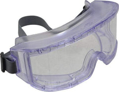 Uvex - Size Universal, Clear Polycarbonate Anti-Fog & Scratch Resistant Lens, Safety Goggles - Indirect Vent, Clear Plastic Frame, Over the Glass Style - Exact Tool & Supply