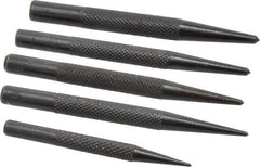 Value Collection - 5 Piece, 1/16 to 5/32", Center Punch Set - Round Shank, Comes in Vinyl Pouch - Exact Tool & Supply