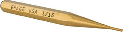 Made in USA - 1/16" Pin Punch - 3-1/2" OAL, Brass - Exact Tool & Supply