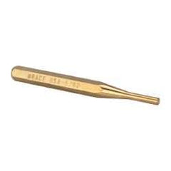 Made in USA - 5/32" Pin Punch - 3-1/2" OAL, Brass - Exact Tool & Supply