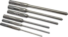Mayhew - 6 Piece, 1/8 to 5/16", Roll Pin Punch Set - Round Shank, Comes in Vinyl Roll - Exact Tool & Supply