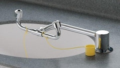 Bradley - Deck Mount, Eye & Face Wash Station - 1/2" Inlet, 30 to 90 psi Flow, 0.4 GPM Flow Rate - Exact Tool & Supply