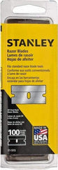 Stanley - 100 Piece Steel Single Edge Blade - 1-1/2" OAL, 0.009" Blade Thickness - Exact Tool & Supply