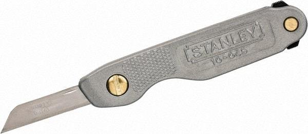 Stanley - 4-1/4" OAL, Straight Pocket Knife - 1 Blade - Exact Tool & Supply
