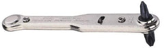 General - #1, #2 Phillips Point, Ratcheting Offset Phillips Screwdriver - 3-7/8" OAL - Exact Tool & Supply
