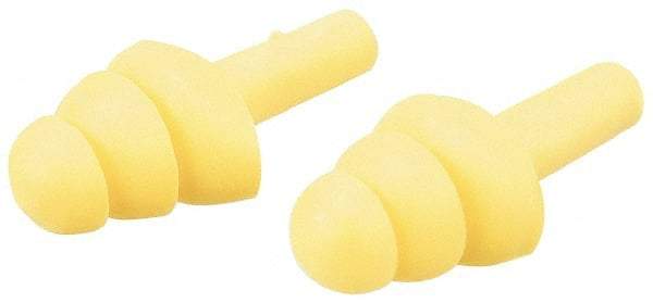 3M - Reusable, Uncorded, 25 dB, Flange Earplugs - Yellow, 100 Pairs - Exact Tool & Supply