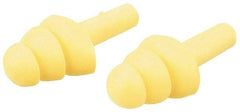 3M - Reusable, Uncorded, 25 dB, Flange Earplugs - Yellow, 100 Pairs - Exact Tool & Supply