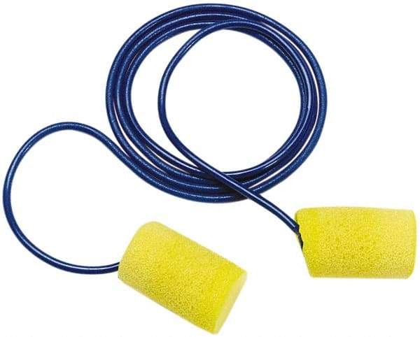 3M - Disposable, Corded, 29 dB, Barrel Earplugs - Yellow, 200 Pairs - Exact Tool & Supply