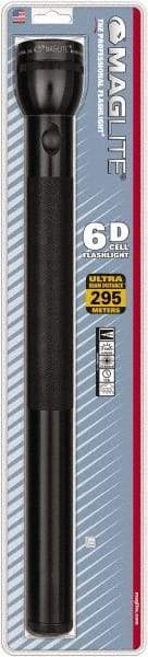 Mag-Lite - Krypton Bulb, 178 Lumens, Industrial/Tactical Flashlight - Black Aluminum Body, 6 D Batteries Not Included - Exact Tool & Supply