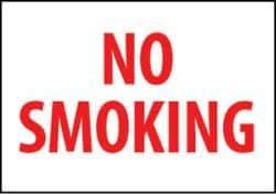 NMC - "No Smoking", 10" Long x 14" Wide, Rigid Plastic Safety Sign - Rectangle, 0.05" Thick, Use for Smoking Regulations - Exact Tool & Supply