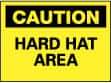 NMC - "Caution - Hard Hat Area", 10" Long x 14" Wide, Rigid Plastic Safety Sign - Rectangle, 0.05" Thick, Use for Accident Prevention - Exact Tool & Supply