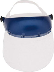 Sellstrom - Gray Pinlock Adjustment, Face Shield & Headgear Set - 12" Wide x 8" High x 0.04" Thick, Uncoated, Clear Window - Exact Tool & Supply