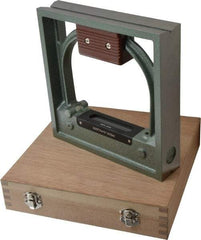 Value Collection - 8" Long, 0.0001" Graduation Sensitivity per 10", 2 Vials, Square Inspection Block Level - Cast Iron, 0.0001" Base Flatness, 1-9/16" Wide x 8" High - Exact Tool & Supply