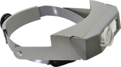 Made in USA - 2.75x Magnification, Acrylic, Rectangular Magnifier - 3-1/8 Inch Long x 1-1/8 Inch Wide Lens, Headband Mount, 6 without Auxiliary Lens and 2 with Auxiliary Lens Inch Focal Distance - Exact Tool & Supply