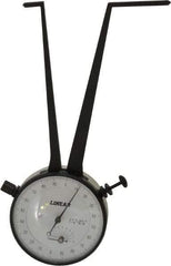 Value Collection - 1-7/8 to 2-7/8" Black Oxide & Chrome Plated Inside Dial Caliper Gage - 0.001" Graduation, 0.038mm Accuracy, 3-1/4" Leg Length, Ball Contact Points - Exact Tool & Supply