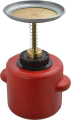 Eagle - 1 Quart Capacity, 9-3/4 Inch High x 5-1/4 Inch Diameter, Polyethylene Plunger Can - 5-1/4 Inch Dasher Diameter, Red, Approval Listing/Regulation FM - Exact Tool & Supply