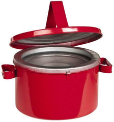 Eagle - 8 Quart Capacity, Coated Steel, Red Bench Can - 7 Inch High x 11-1/4 Inch Diameter, 2-1/2 Inch Dasher Diameter, Includes Lid - Exact Tool & Supply