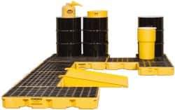 Eagle - 88 Gal Sump, 8,000 Lb Capacity, 6 Drum, Polyethylene Platform - 51-1/2" Long x 51-1/2, 77" Wide x 6-1/2" High - Exact Tool & Supply