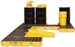 Eagle - 88 Gal Sump, 8,000 Lb Capacity, 6 Drum, Polyethylene Platform - 51-1/2" Long x 51-1/2, 77" Wide x 6-1/2" High - Exact Tool & Supply