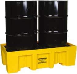 Eagle - 66 Gal Sump, 4,000 Lb Capacity, 2 Drum, Polyethylene Spill Deck or Pallet - 26-1/4" Long x 26-1/4, 51" Wide x 13-3/4" High - Exact Tool & Supply