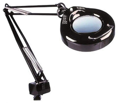 Value Collection - 38 Inch, Swing Arm, Clamp on, Fluorescent, Black, Magnifying Task Light - 22 Watt, 1.75x Magnification, 5 Inch Wide, 5 Inch Long - Exact Tool & Supply