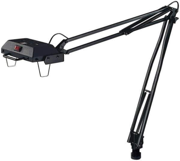 Electrix - 45 Inch, Articulated, Clamp on, Halogen, Black, General Purpose Task Light - 100 Watt, Nonmagnifying - Exact Tool & Supply