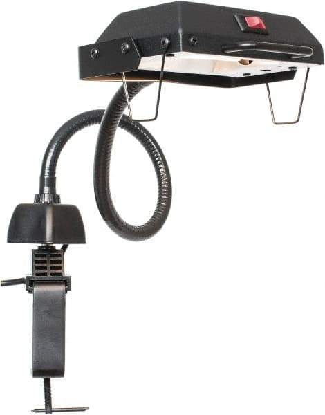 Electrix - 27 Inch, Gooseneck, Clamp on, Halogen, Black, General Purpose Task Light - 100 Watt, Nonmagnifying - Exact Tool & Supply