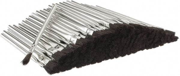 Made in USA - 13/16" Long x 1/2" Wide Horsehair Acid Brush - 6-1/8" Overall Length, Tin Handle, For Use with Flux & Solvents - Exact Tool & Supply