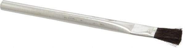 Made in USA - 7/8" Long x 9/16" Wide Horsehair Acid Brush - 6-1/8" Overall Length, Tin Handle, For Use with Flux & Solvents - Exact Tool & Supply
