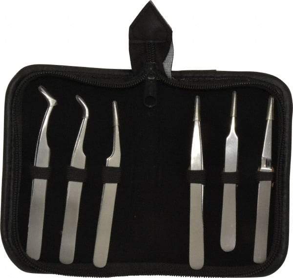 Value Collection - Stainless Steel Tweezer Set - 6 Piece - Exact Tool & Supply