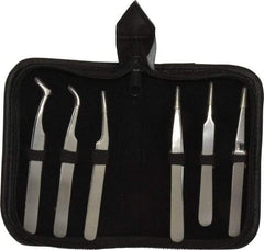 Value Collection - Stainless Steel Tweezer Set - 6 Piece - Exact Tool & Supply