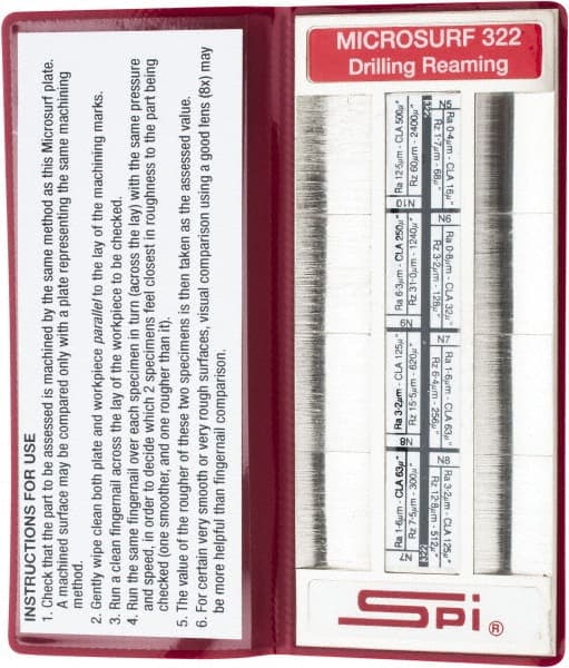 SPI - 0.4 to 12.5 RA micro m Surface Finish, Nickel, Surface Finish Comparator - Exact Tool & Supply