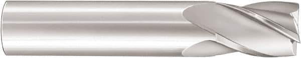 SGS - 4.5mm, 9.5mm LOC, 4.5mm Shank Diam, 50mm OAL, 4 Flute, Solid Carbide Square End Mill - Single End, Uncoated, Spiral Flute, 30° Helix, Centercutting, Right Hand Cut, Right Hand Flute, Series 16M - Exact Tool & Supply