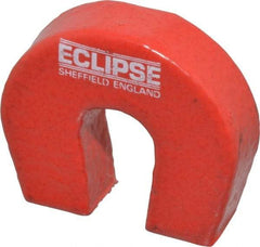 Eclipse - 19/64" Overall Width, 1-1/8" Deep, 1" High, 2-3/4 Lb Average Pull Force, Alnico Horseshoe Magnet - 550°C Operating Temprature, 1/4" Gap Width, 7/16" Pole Width, Grade 5 Alnico - Exact Tool & Supply