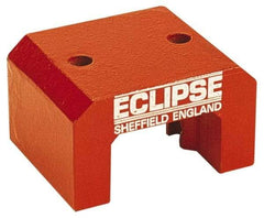 Eclipse - 2 Hole, 0.374" Hole Diam, 3-1/4" Overall Width, 3-1/8" Deep, 2-1/8" High, 101 Lb Average Pull Force, Alnico Power Magnets - 20.65mm Pole Width, 550°C Max Operating Temp, Grade 5 Alnico - Exact Tool & Supply