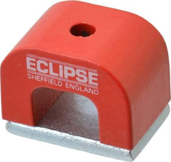 Eclipse - 1 Hole, 0.1969" Hole Diam, 51/64" Overall Width, 1-3/16" Deep, 51/64" High, 9.5 Lb Average Pull Force, Alnico Power Magnets - 7.5mm Pole Width, 550°C Max Operating Temp, Grade 5 Alnico - Exact Tool & Supply