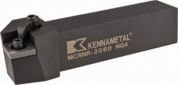 Kennametal - MCRN, Right Hand Cut, 15° Lead Angle, 1-1/4" Shank Height x 1-1/4" Shank Width, Negative Rake Indexable Turning Toolholder - 6" OAL, CN..64 Insert Compatibility, Series Kenloc - Exact Tool & Supply
