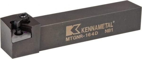 Kennametal - MTGN, Right Hand Cut, 0° Lead Angle, 1" Shank Height x 1" Shank Width, Negative Rake Indexable Turning Toolholder - 6" OAL, TN..43. Insert Compatibility, Series Kenloc - Exact Tool & Supply