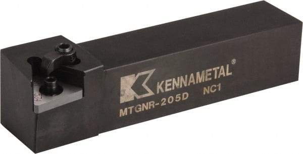 Kennametal - MTGN, Right Hand Cut, 0° Lead Angle, 1-1/4" Shank Height x 1-1/4" Shank Width, Negative Rake Indexable Turning Toolholder - 6" OAL, TN..54. Insert Compatibility, Series Kenloc - Exact Tool & Supply