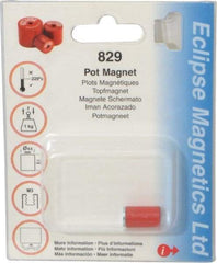 Eclipse - 3/8" Diam, M3 Thread, 1 Lb Average Pull Force, Mild Steel, Alnico Pot Magnets - 220°C Max Operating Temp, 9/16" High, Grade 5 Alnico - Exact Tool & Supply