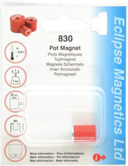 Eclipse - 1/2" Diam, M4 Thread, 2.5 Lb Average Pull Force, Mild Steel, Alnico Pot Magnets - 220°C Max Operating Temp, 5/8" High, Grade 5 Alnico - Exact Tool & Supply