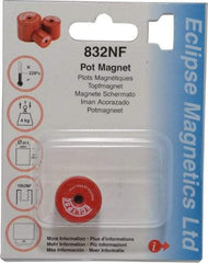 Eclipse - 13/16" Diam, 10-32 Thread, 5 Lb Average Pull Force, Mild Steel, Alnico Pot Magnets - 220°C Max Operating Temp, 3/4" High, Grade 5 Alnico - Exact Tool & Supply