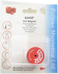Eclipse - 1-3/8" Diam, 10-32 Thread, 17.5 Lb Average Pull Force, Mild Steel, Alnico Pot Magnets - 220°C Max Operating Temp, 1-3/16" High, Grade 5 Alnico - Exact Tool & Supply