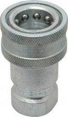 Parker - 1/2 NPTF Steel Hydraulic Hose Female Pipe Thread Coupler - 4,000 psi - Exact Tool & Supply
