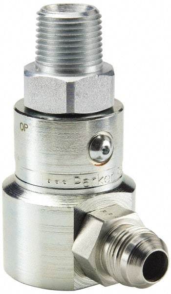 Parker - 1 NPTF to SAE(JIC) Steel Hydraulic Hose Male NPT to Male JIC Fitting - 5,000 psi - Exact Tool & Supply
