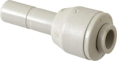 Parker - 1/4" Outside Diam, Acetal Push-to-Connect Tube Plug-In Reducer - 300 Max psi, 5/16" Stem Diam, Tan - Exact Tool & Supply
