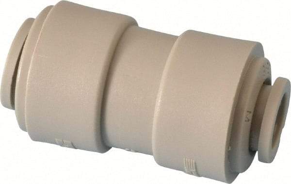 Parker - 1/2 x 3/8" Outside Diam, Acetal Push-to-Connect Tube Union - 250 Max psi, Tan - Exact Tool & Supply